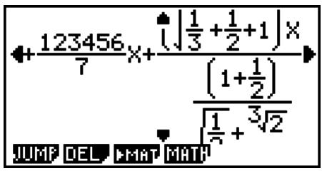 CASIO FX-7400GII - - When the calculation does not fit within the display window - 1