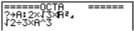 CASIO FX-7400GII - Example To search for the letter “A” inside the program named OCTA - 4