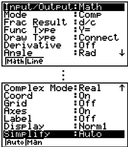 CASIO FX-7400GII - - To change a mode setup - 1