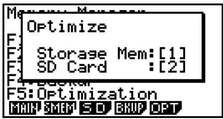 CASIO FX-7400GII - - To optimize the storage memory - 1