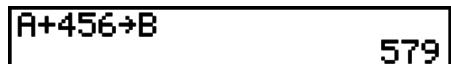CASIO FX-7400GII - Example 2 To add 456 to variable A and store the result in variable B - 2