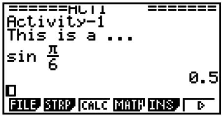 CASIO FX-7400GII - - To input a calculation formula into an eActivity - 3
