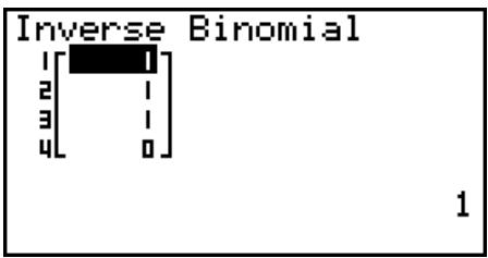 CASIO FX-7400GII - • Inverse Binomial Cumulative Distribution - 2