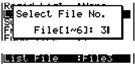 CASIO FX-7400GII - - To switch between list files - 2