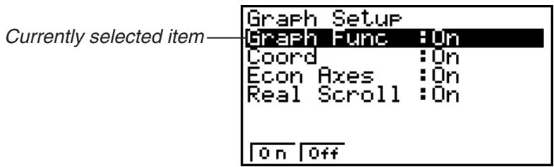 CASIO FX-7400GII - - To configure Graph Setup settings - 1