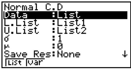 CASIO FX-7400GII - • Normal Cumulative Distribution - 1
