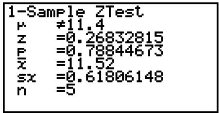CASIO FX-7400GII - • 1-Sample Z Test - 3