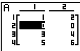 CASIO FX-7400GII - Example To insert a new row between rows one and two - 1