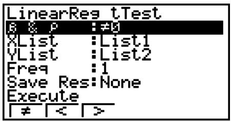 CASIO FX-9860G AU PLUS - - LinearReg t Test - 1