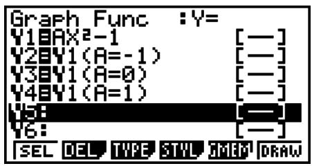 CASIO FX-9860G AU PLUS - - To assign values to the coefficients and variables of a graph function - 1