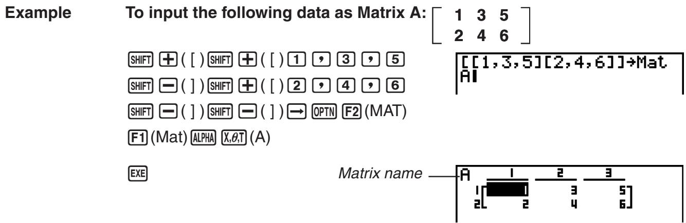 CASIO FX-9860G AU PLUS - - Matrix Data Input Format - 1
