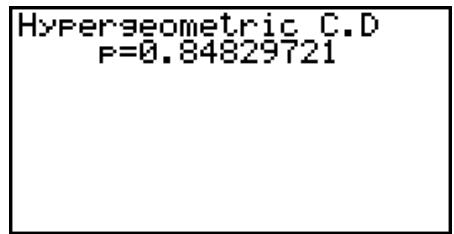 CASIO FX-9860G AU PLUS - • Hypergeometric Cumulative Distribution - 3