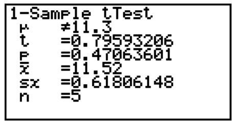 CASIO FX-9860G AU PLUS - • 1-Sample t Test - 2