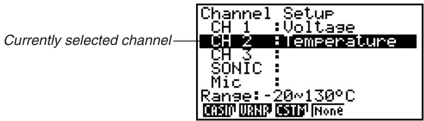 CASIO FX-9860G AU PLUS - - To configure Channel Setup settings - 1