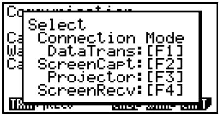 CASIO FX-9860G AU PLUS - ■ Select Connection Mode Screen (All models except fx-7400GII) - 1