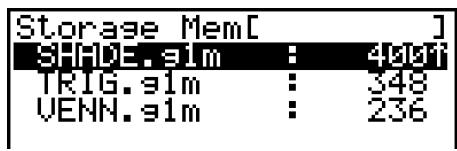 CASIO FX-9860G AU PLUS - Example To search for all files in the storage memory whose names begin with the letter “S” - 1