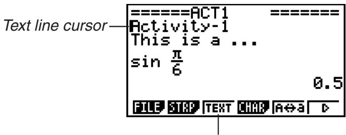CASIO FX-9860G AU PLUS - Move the cursor to a text line. - 1