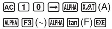 CASIO FX-9860G AU PLUS - Example To assign a value of 10 to variables A through F - 1