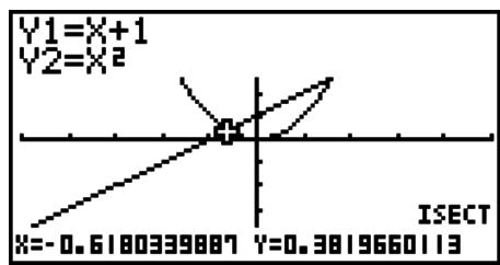 CASIO FX-9860G AU PLUS - Example Graph the two functions shown below, and determine the point of intersection between Y1 and Y2. - 1