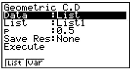 CASIO FX-9860G AU PLUS - - Geometric Cumulative Distribution - 1