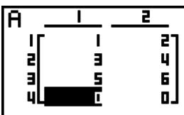 CASIO FX-9860G AU PLUS - Example To add a new row below row 3 - 1