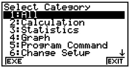CASIO FX-9860G AU PLUS - - To use the Catalog to input a command - 3