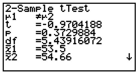 CASIO FX-9860G AU PLUS - - 2-Sample t Test - 2