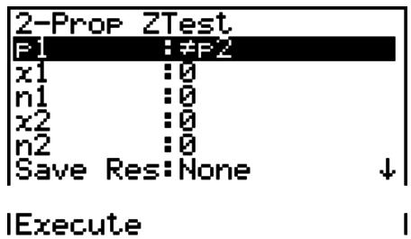 CASIO FX-9860G AU PLUS - • 2-Prop Z Test - 1