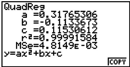 CASIO FX-9860G AU PLUS - - Calculation of the Coefficient of Determination (r^2) and MSe - 1