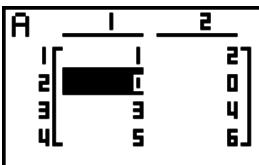 CASIO FX-9860G AU PLUS - Example To insert a new row between rows one and two - 1