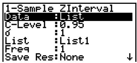 CASIO FX-9860GII - 1-Sample Z Interval - 1