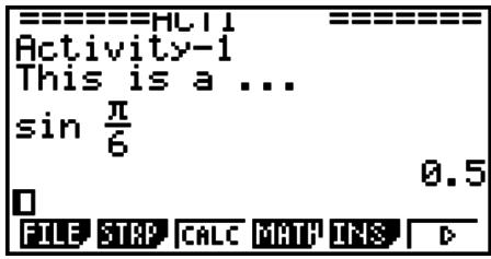 CASIO FX-9860GII - - To input a calculation formula into an eActivity - 3