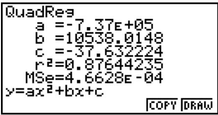 CASIO FX-9860GII - To perform quadratic regression - 2