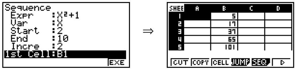 CASIO FX-9860GII - - To input a number sequence automatically based on a function expression - 2