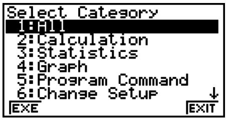 CASIO FX-9860GII - - To use the Catalog to input a command - 2