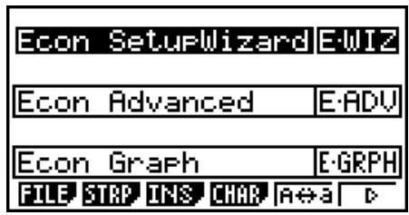CASIO FX-9860GII - - To access the Setup Wizard from an Econ SetupWizard strip - 1