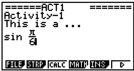 CASIO FX-9860GII - - To input a calculation formula into an eActivity - 2