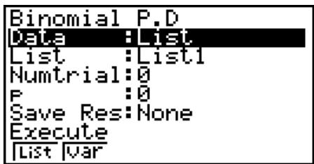 CASIO FX-9860GII - - Binomial Probability - 1