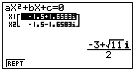 CASIO FX-9860GII - - Math Input/Output Mode Input and Result Display in the EQUA Mode - 1