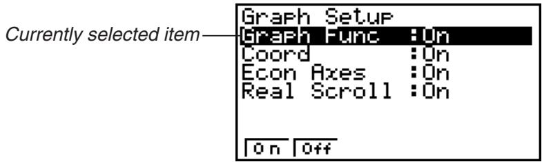 CASIO FX-9860GII - - To configure Graph Setup settings - 1