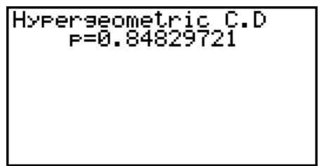 CASIO FX-9860GII - Hypergeometric Cumulative Distribution - 3
