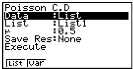 CASIO FX-9860GII - - Poisson Cumulative Distribution - 1