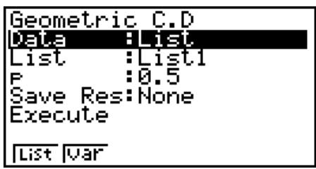 CASIO FX-9860GII - - Geometric Cumulative Distribution - 1