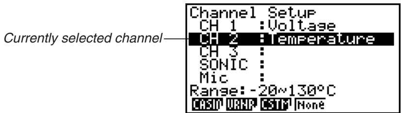 CASIO FX-9860GII - - To configure Channel Setup settings - 1
