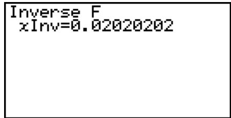 CASIO FX-9860GII - - Inverse F Cumulative Distribution - 3
