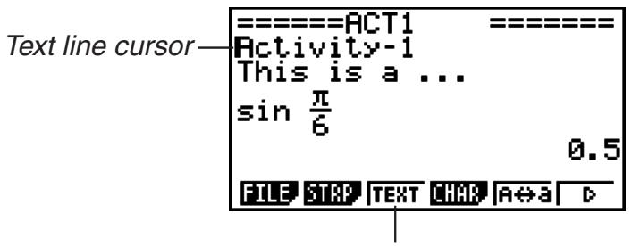 CASIO FX-9860GII - Move the cursor to a text line. - 1
