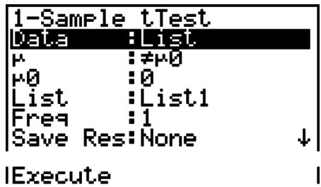 CASIO FX-9860GII - 1-Sample tTest - 1