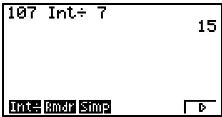 CASIO FX-9860GII - Quotient of Integer ÷ Integer - 1