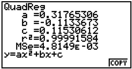 CASIO FX-9860GII - - Calculation of the Coefficient of Determination (r^2) and MSe - 1