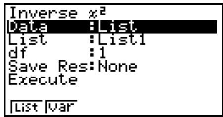 CASIO FX-9860GII - - Inverse ^2 Cumulative Distribution - 1